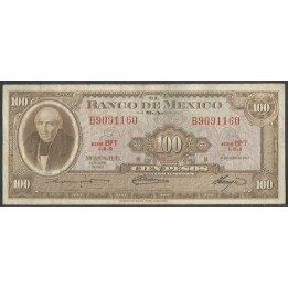 Mexico 100 Pesos 10 May 1967 Serie BFT P61d