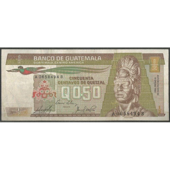 Guatemala 50 Centavos 9 Ene 1985 P65