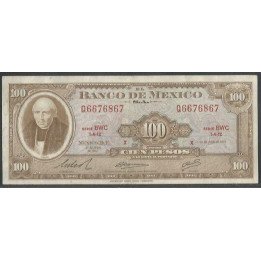 Mexico 100 Pesos 18 Jul 1973 Serie BWC P61i