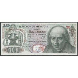 Mexico 10 Pesos 18 Feb 1977 Serie 1FB P63i