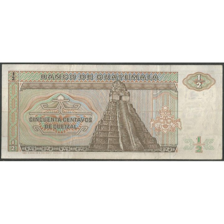 Guatemala 50 Centavos 9 Ene 1985 P65 reverso