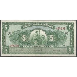 Peru 5 Soles 20 Sep 1963 P83a