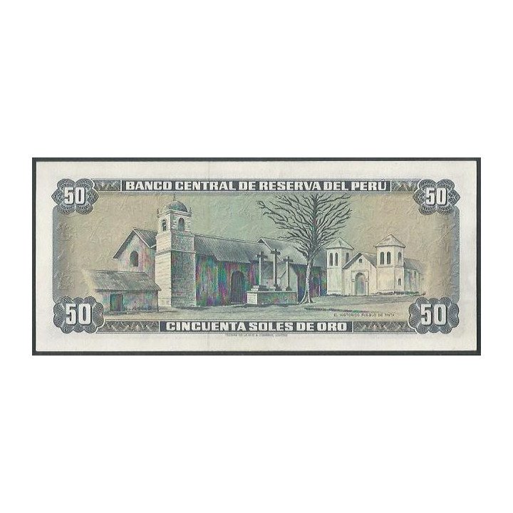 Peru 50 Soles 15 Ago 1974 P101c reverso