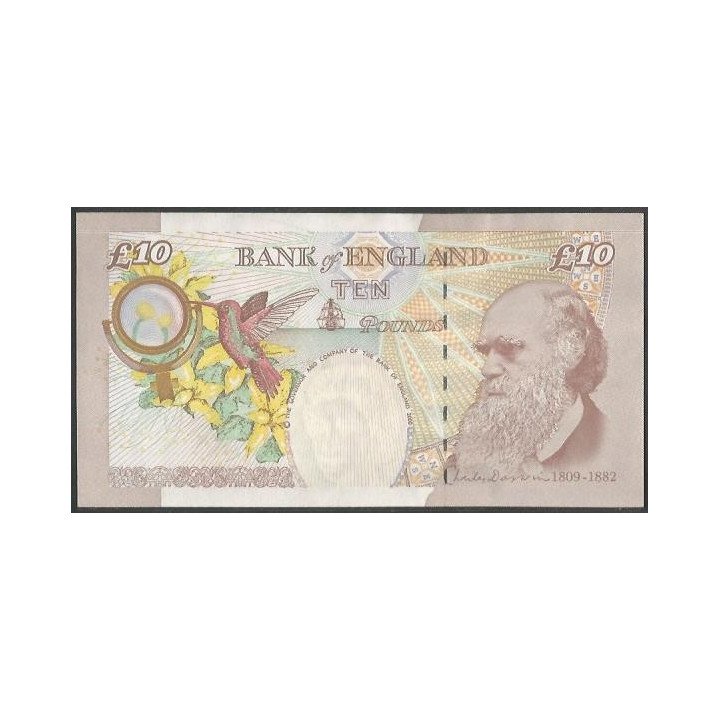 Inglaterra 10 Pounds 2015 P389e reverso