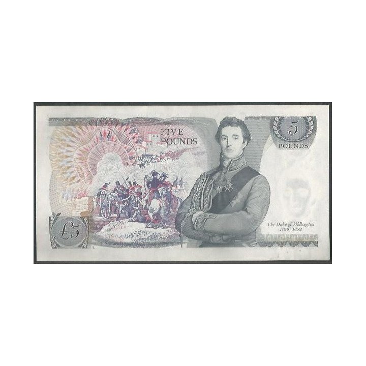 Inglaterra 5 Pounds ND1980-7 P378c reverso