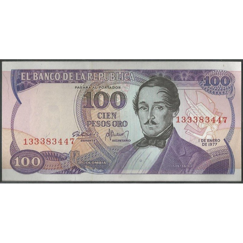 Billete de 100 Pesos 1 Ene 1977 9 dig. BGW309