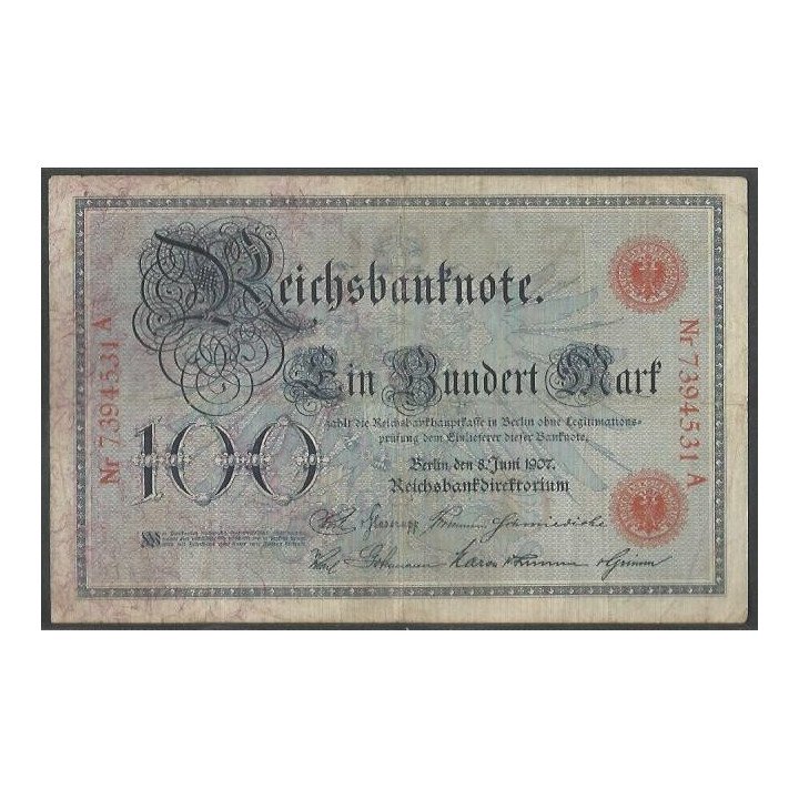 Alemania 100 Mark 8 Jun 1907 P30