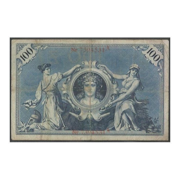Alemania 100 Mark 8 Jun 1907 P30 reverso