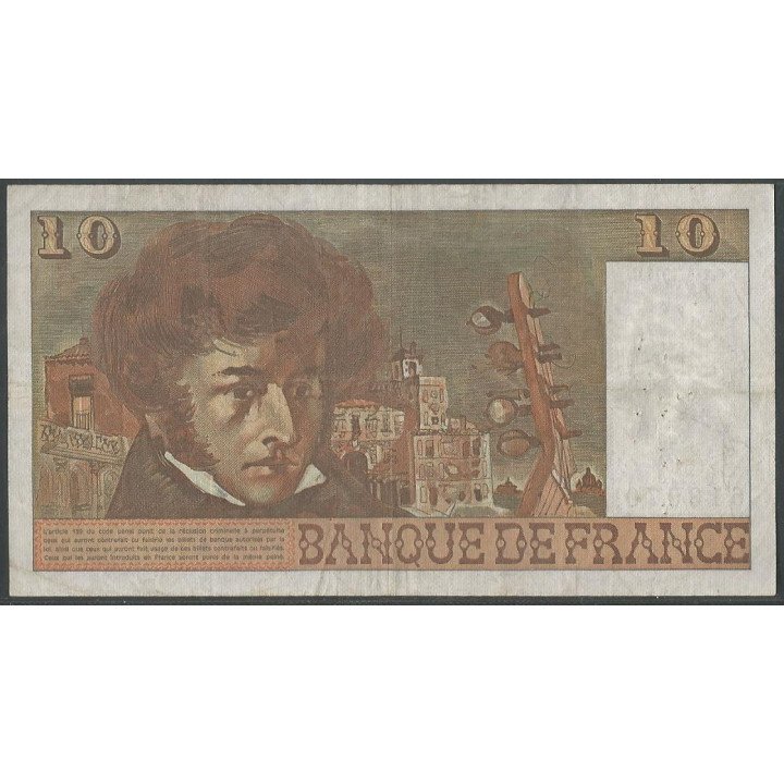 Francia 10 Francs 2 Jun 1977 P150c reverso