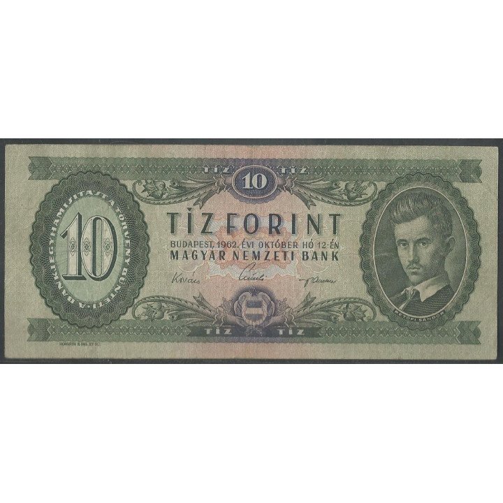 Hungria 10 Forint 12 Oct 1962 P168c