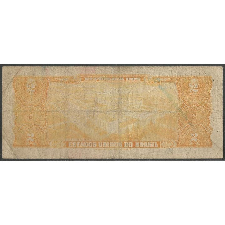 Brasil 2 Cruzeiros ND1954-8 Firma 6 P151b reverso