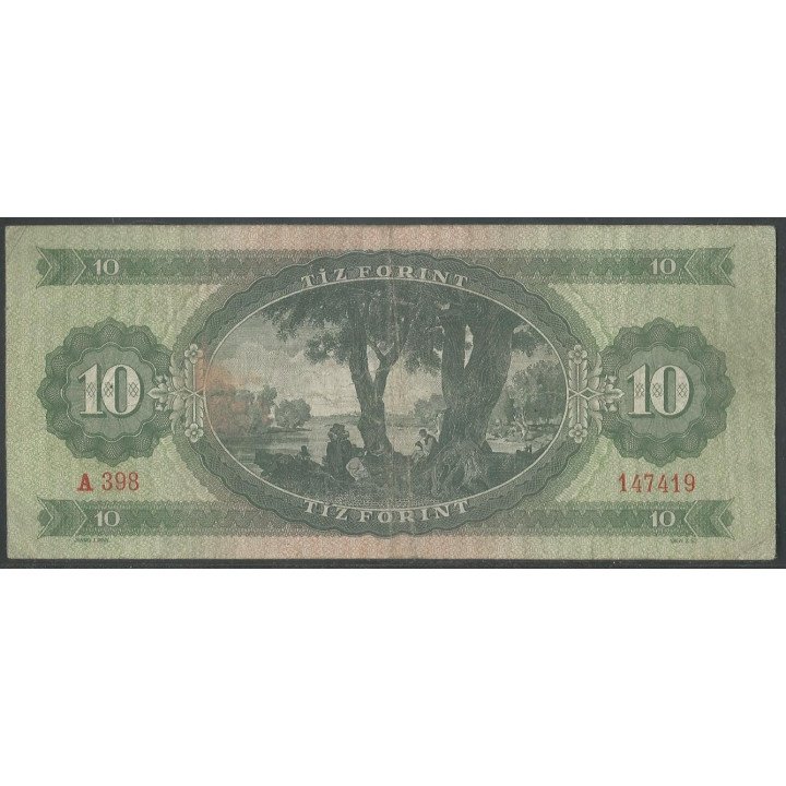 Hungria 10 Forint 12 Oct 1962 P168c reverso