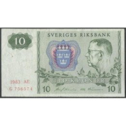 Suecia 10 Kronor 1983 P52d