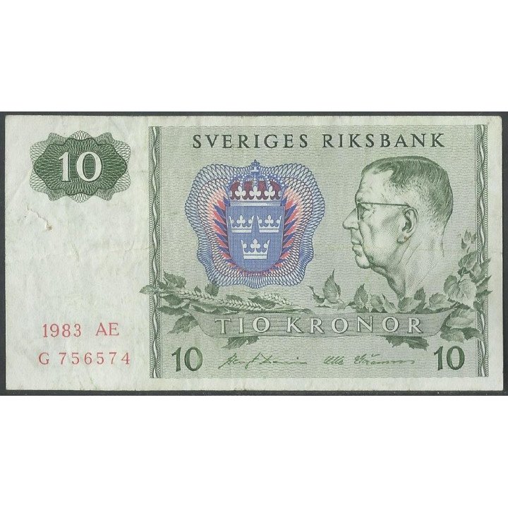 Suecia 10 Kronor 1983 P52d