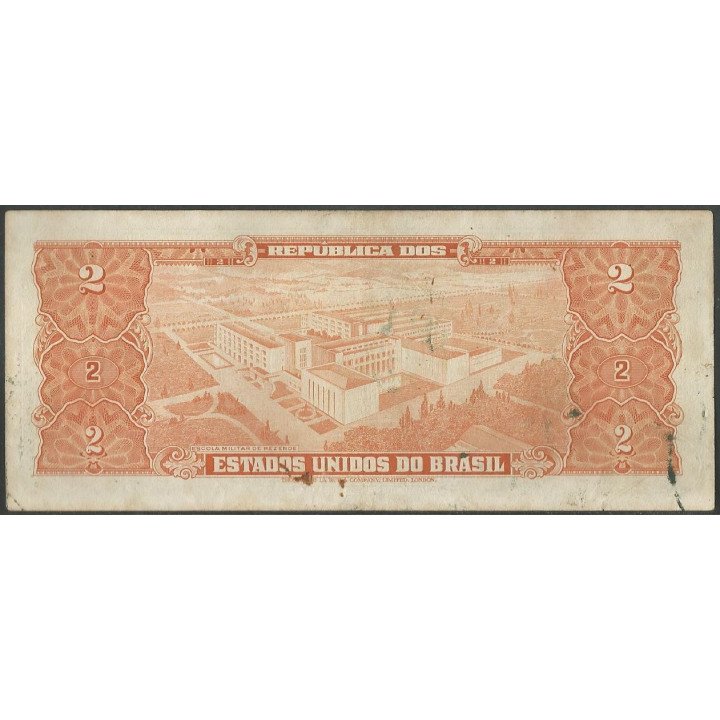 Brasil 2 Cruzeiros ND1955 P157 reverso