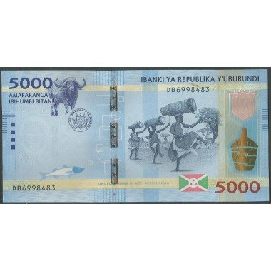 Burundi, 5000 Francs 1 Ene 2015 P53