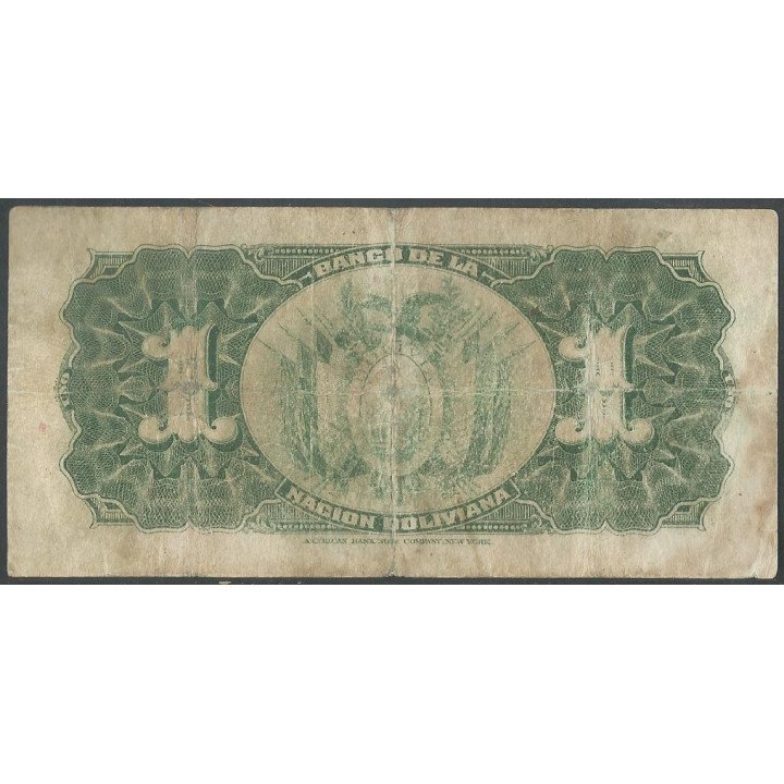 Bolivia 1 Boliviano ND1929 Serie C2 P112 reverso