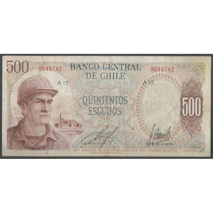 Chile 500 Escudos ND1971 P145
