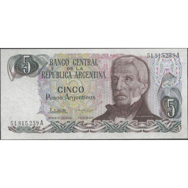 Argentina, 5 Pesos Argentinos ND1983-4 Serie A P312a