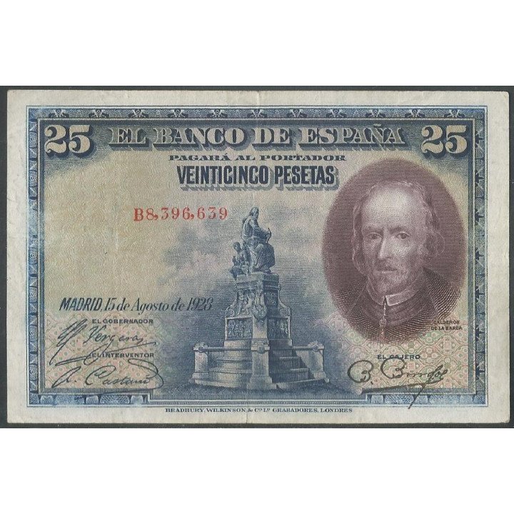 España 25 Pesetas 15 Ago 1928 P74b