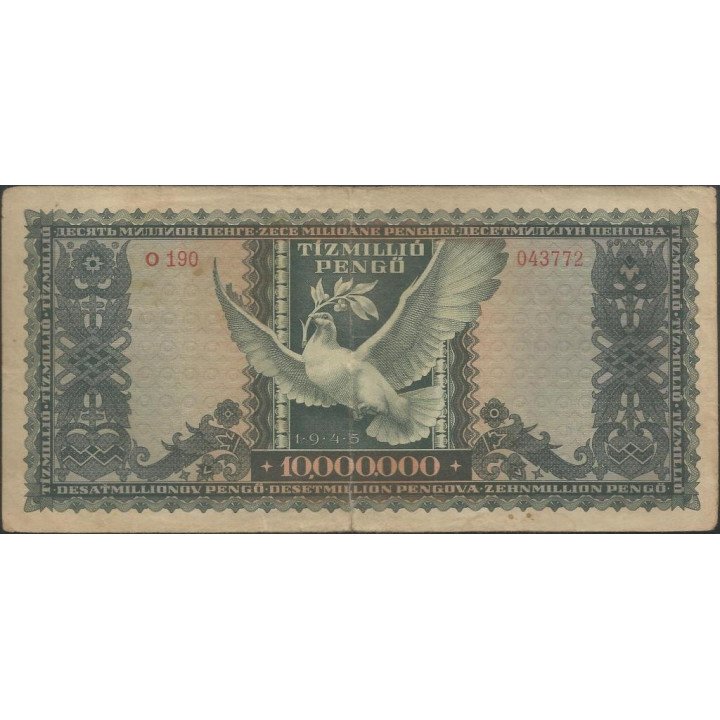 Hungria 10.000.000 Pengo 16 Nov 1945 P123 reverso