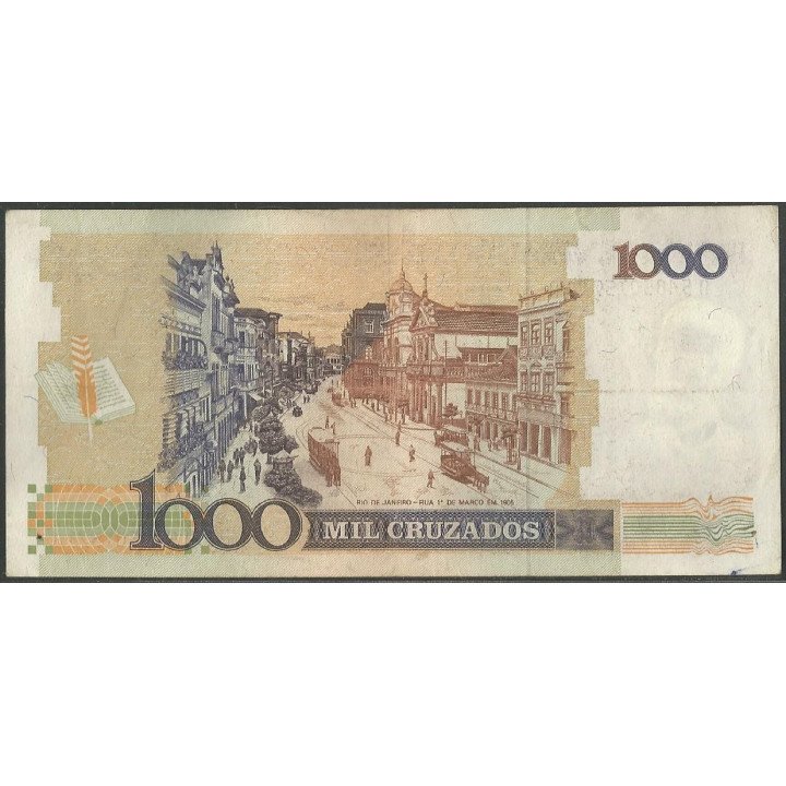 Brasil 1.000 Cruzados ND1988 P213b reverso