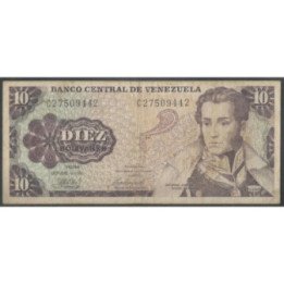 Venezuela 10 Bolivares 6 Oct 1981 B 8 Dig P60a