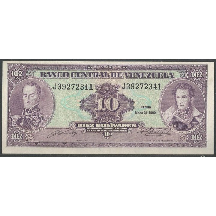 Venezuela 10 Bolivares 31 May 1990 J8 P61b