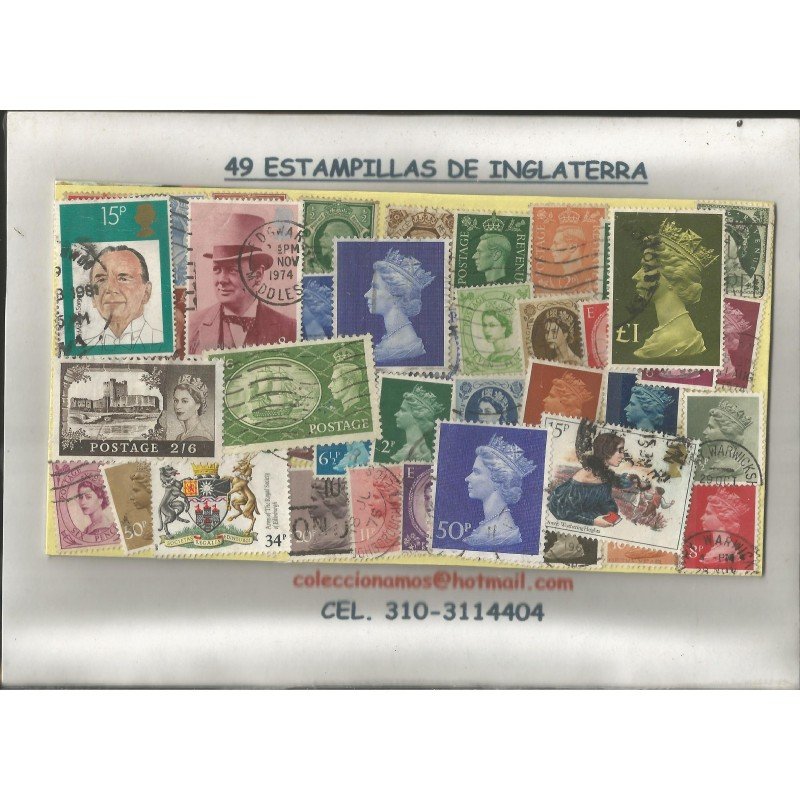 Inglaterra, 49 estampillas usadas