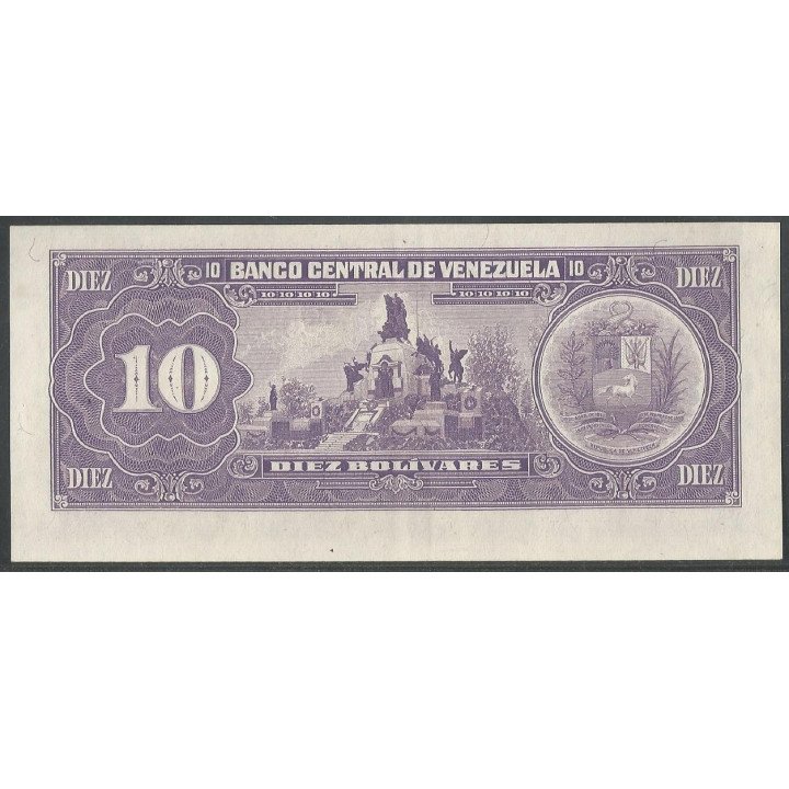 Venezuela 10 Bolivares 31 May 1990 J8 P61b reverso
