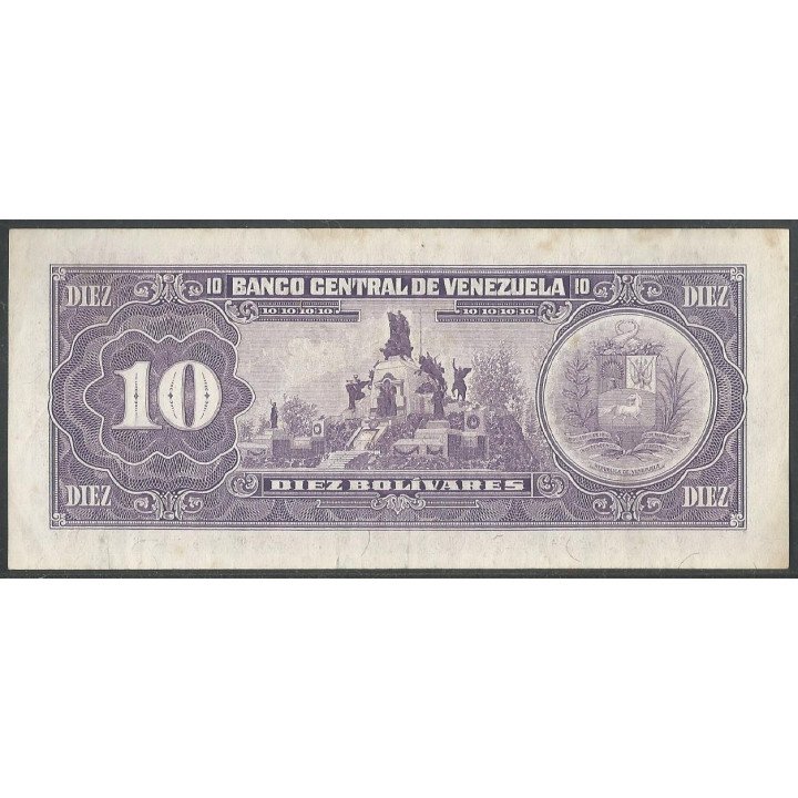 Venezuela 10 Bolivares 31 May 1990 K8 P61b reverso