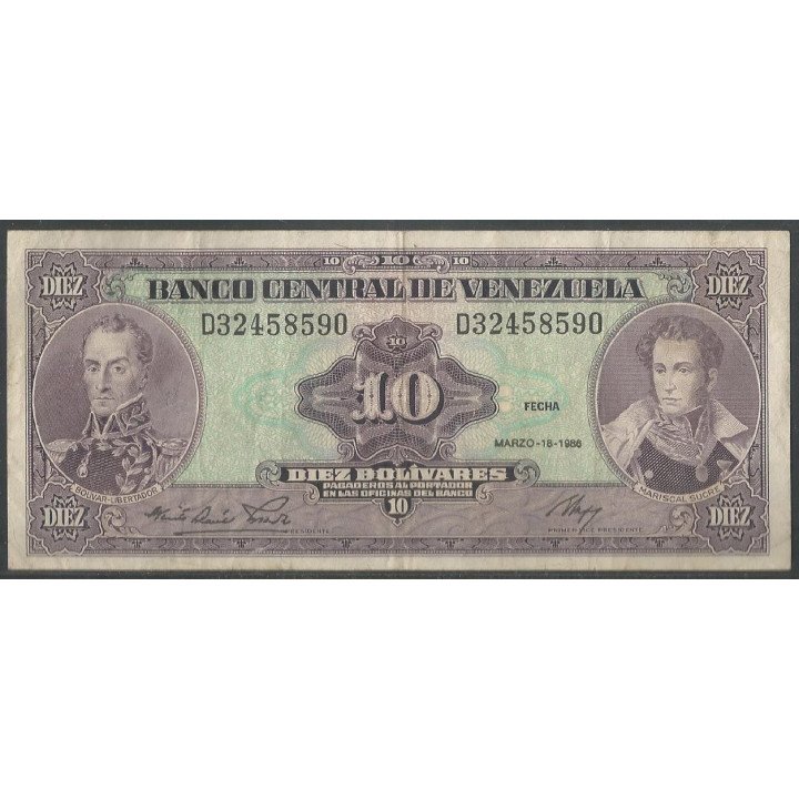 Venezuela 10 Bolivares 18 Mar 1986 D8 P61a