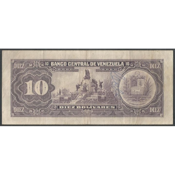 Venezuela 10 Bolivares 18 Mar 1986 D8 P61a reverso