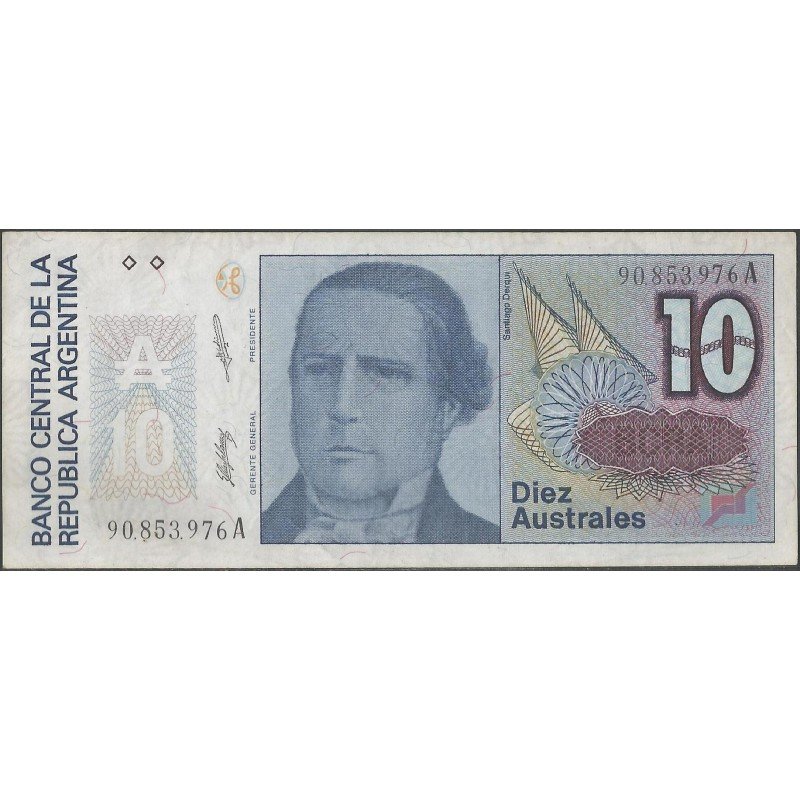 Argentina, 10 Australes ND1986 Serie A P325a