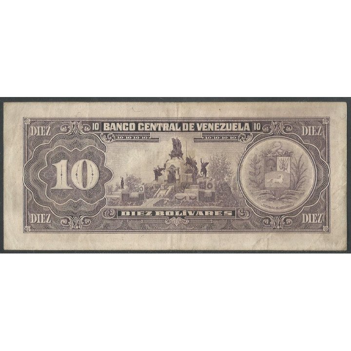 Venezuela 10 Bolivares 18 Mar 1986 E8 P61a reverso