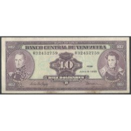 Venezuela 10 Bolivares 5 Jun 1995 R8 Dig P61d