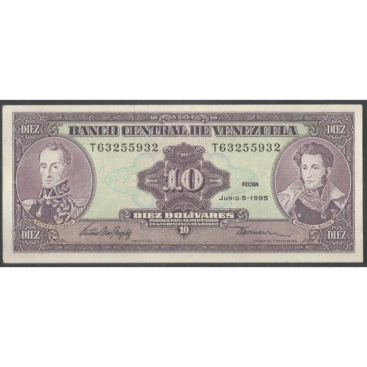 Venezuela 10 Bolivares 5 Jun 1995 T8 Dig P61d
