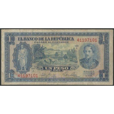 Billete de 1 Peso 7 ago 1953 BGW043