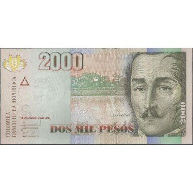 Billete de 2.000 Pesos 15 Ago 2012 BGW490R17