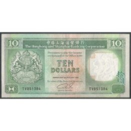 Hong Kong - THK&SBC 10 Dollars 1 Ene 1992 P191c