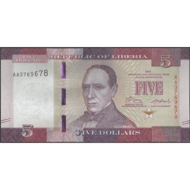 Liberia, 5 Dollars 2016 P31a