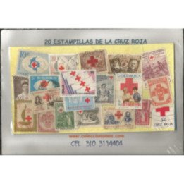 Cruz Roja 20 estampillas usadas