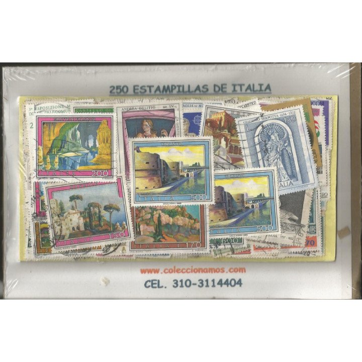 Italia 250 estampillas usadas