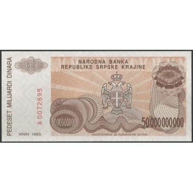 Croacia, 50.000.000.000 Dinara 1993 PR29a
