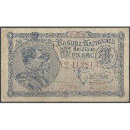 Belgica 1 Franc 30 Sep 1920 P92