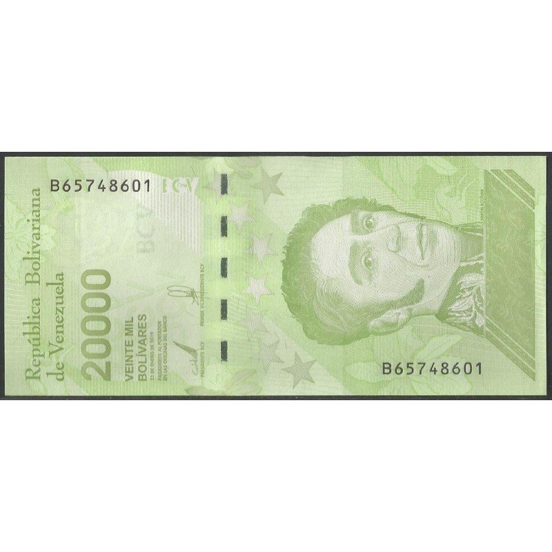 Venezuela, 20.000 Bolivares 22 Ene 2019 B8 Dig P110