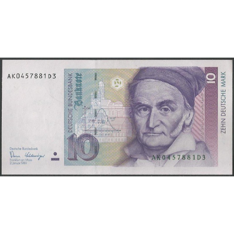 Alemania, 10 Mark 2 Ene 1989 P38a