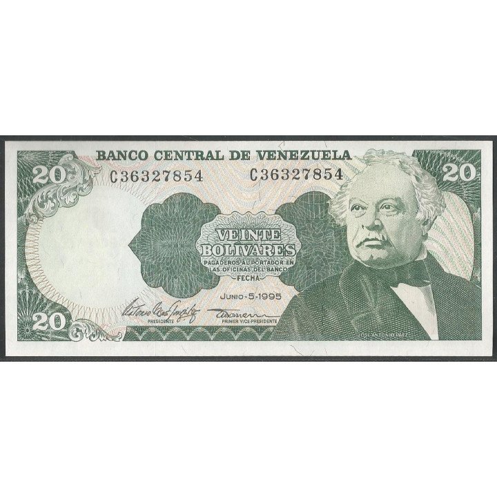 Venezuela 20 Bolivares 5 Jun 1995 C 8 Dig P63e