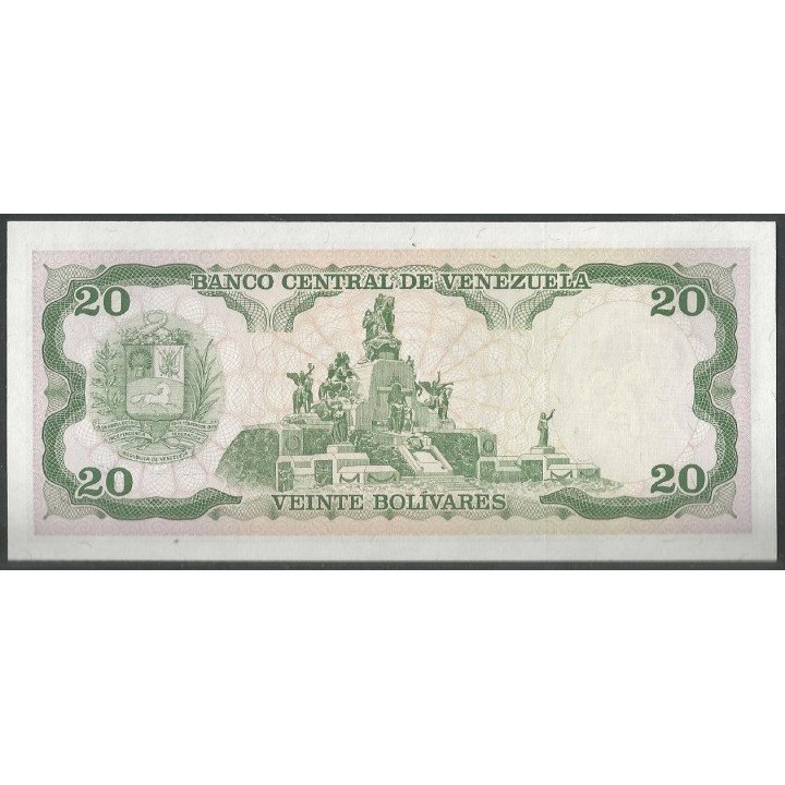 Venezuela 20 Bolivares 5 Jun 1995 E 8 Dig P63e reverso