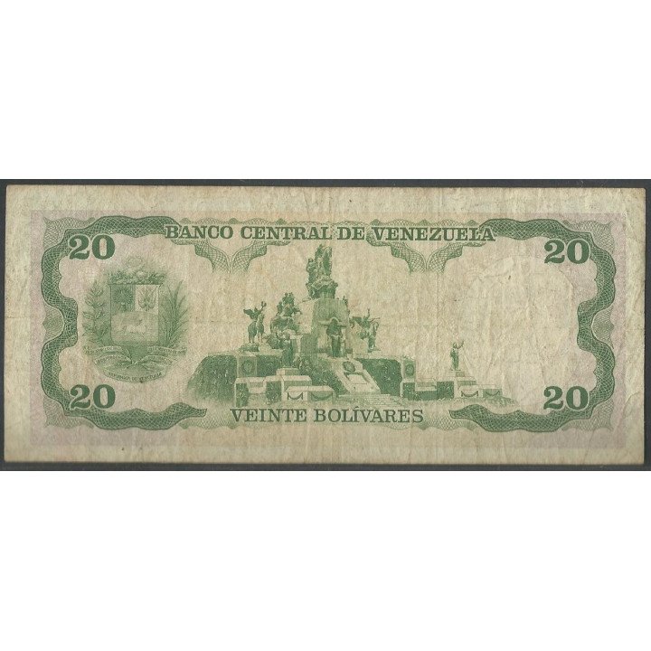 Venezuela 20 Bolivares 31 May 1990 C 8 Dig P63c reverso